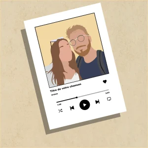 Illustrations représentant un couple avec leur chanson favorite