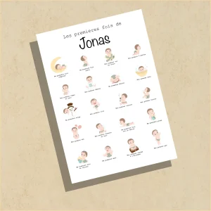 Illustrations représentant une affiche des premières étapes d'un bébé