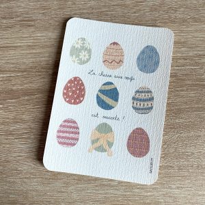Carte pâques "la chasse aux oeufs"